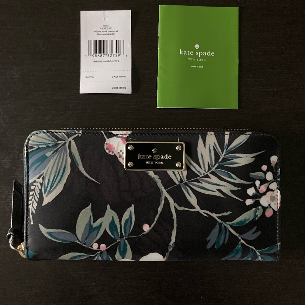 Kate Spade New York | Black Wilson Road Botanical Neda Wallet